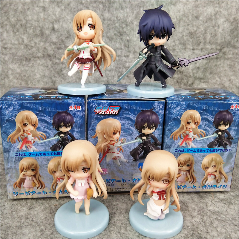 Sword art online anime figure for 4pcs/set 7cm