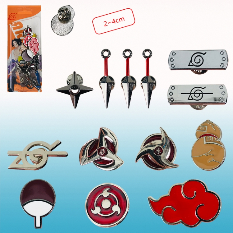 naruto anime brooch set