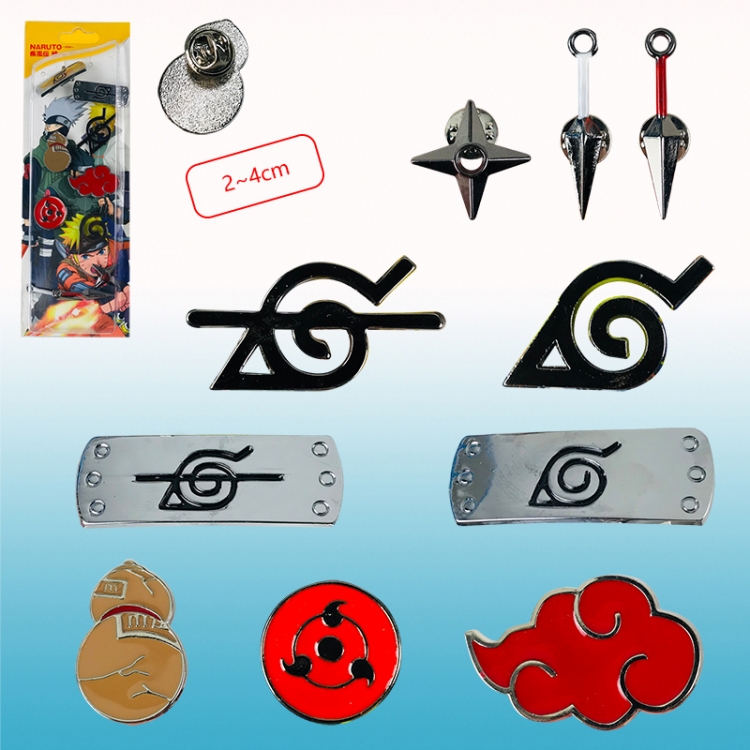 naruto anime brooch set