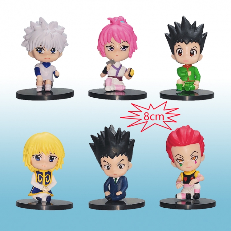 hunter anime figure for 6 pcs/set 8cm