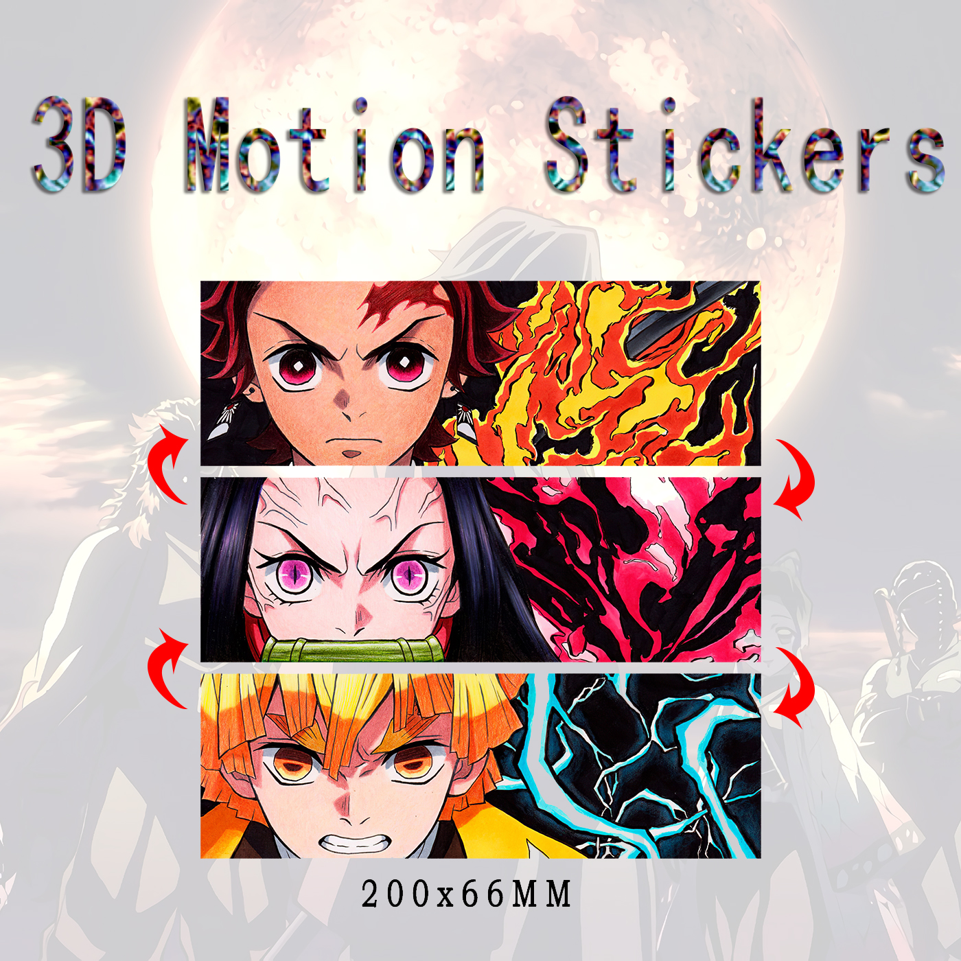 demon slayer kimets anime 3d sticker