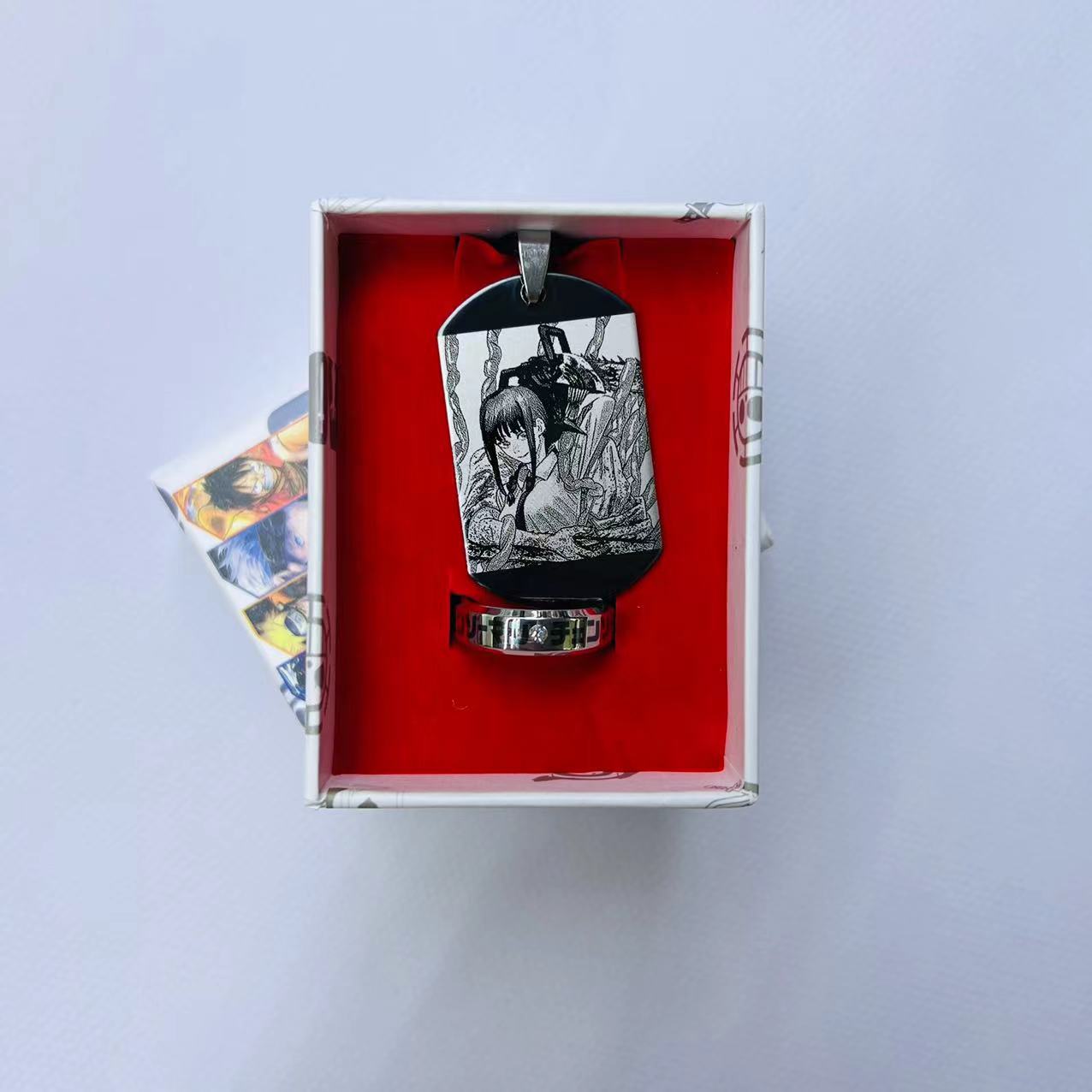 Chainsaw man anime necklace+ring