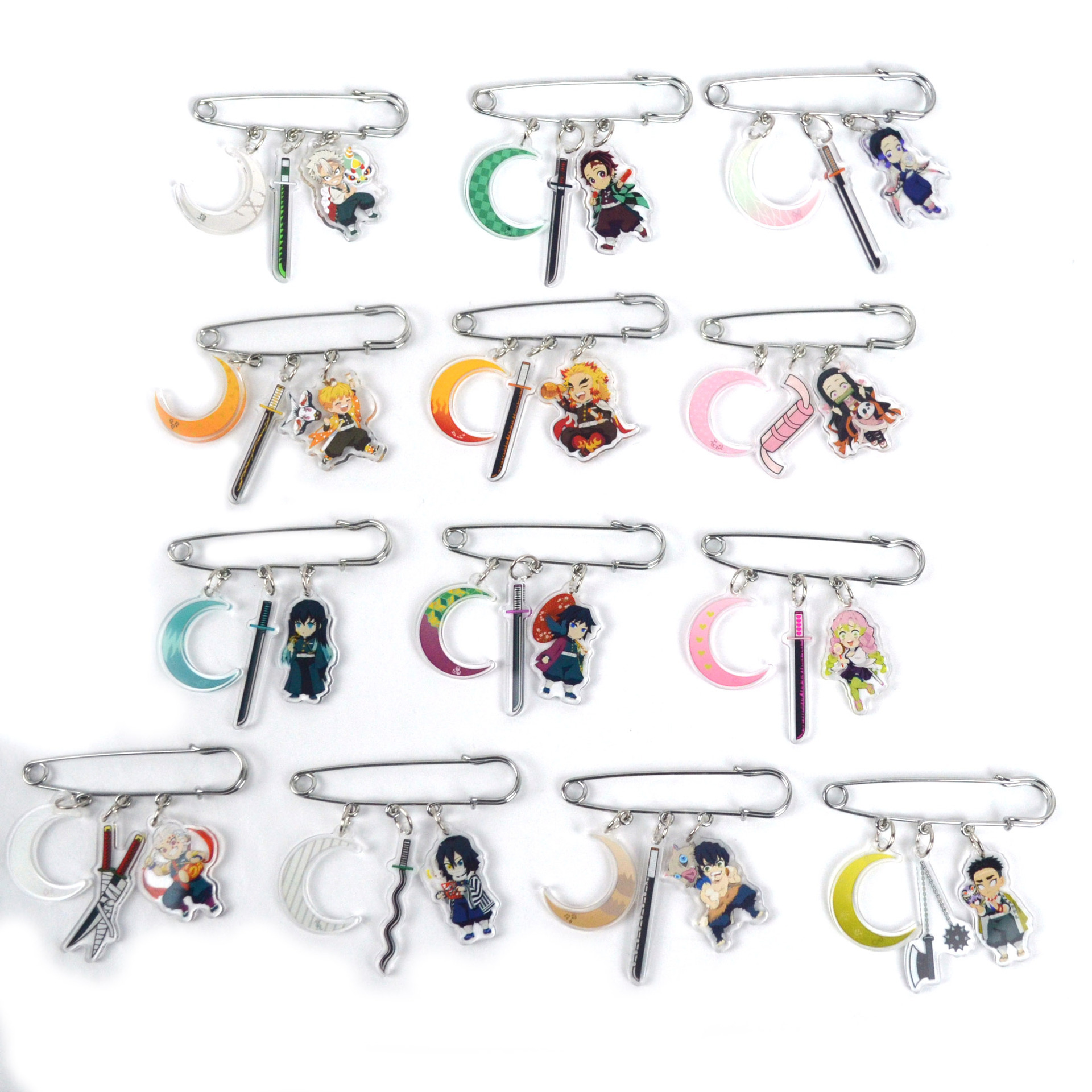 demon slayer kimets anime pin set random selection