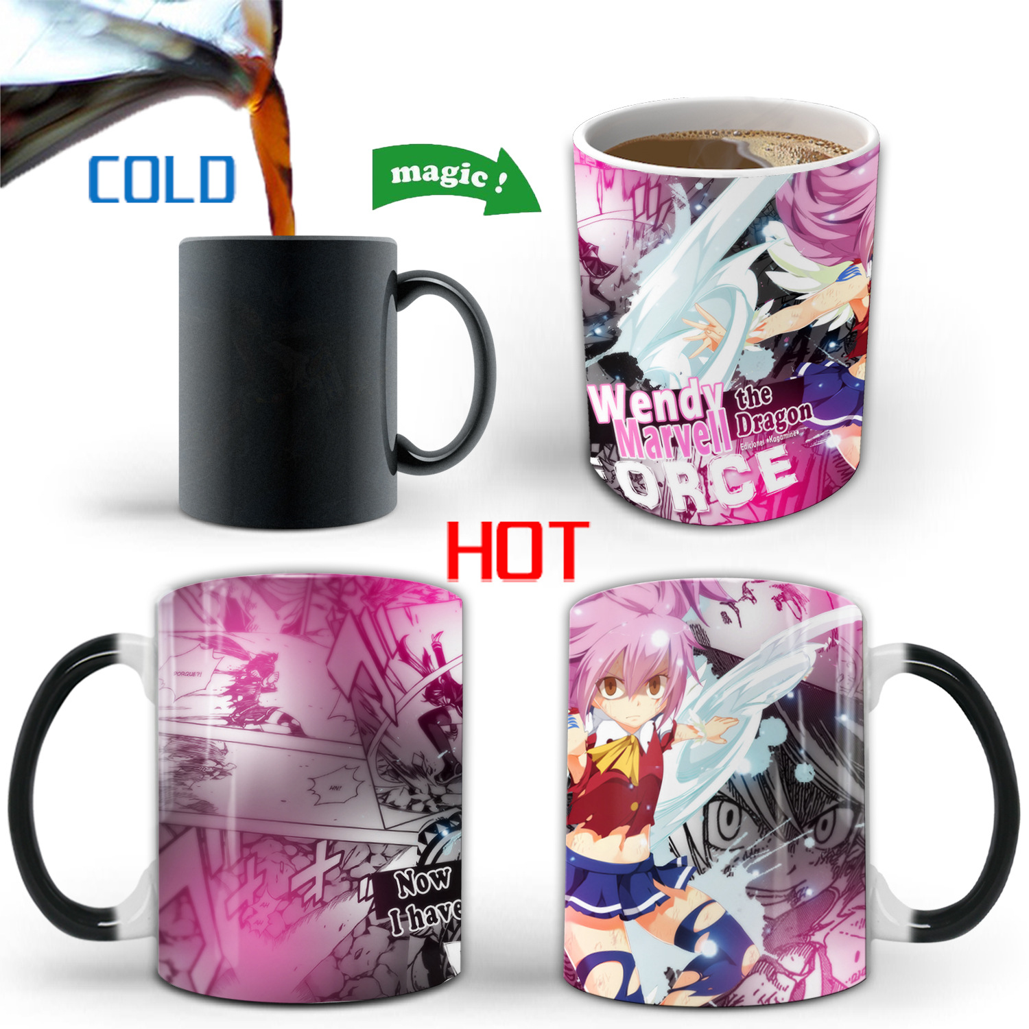 fairy tail anime discolor mug