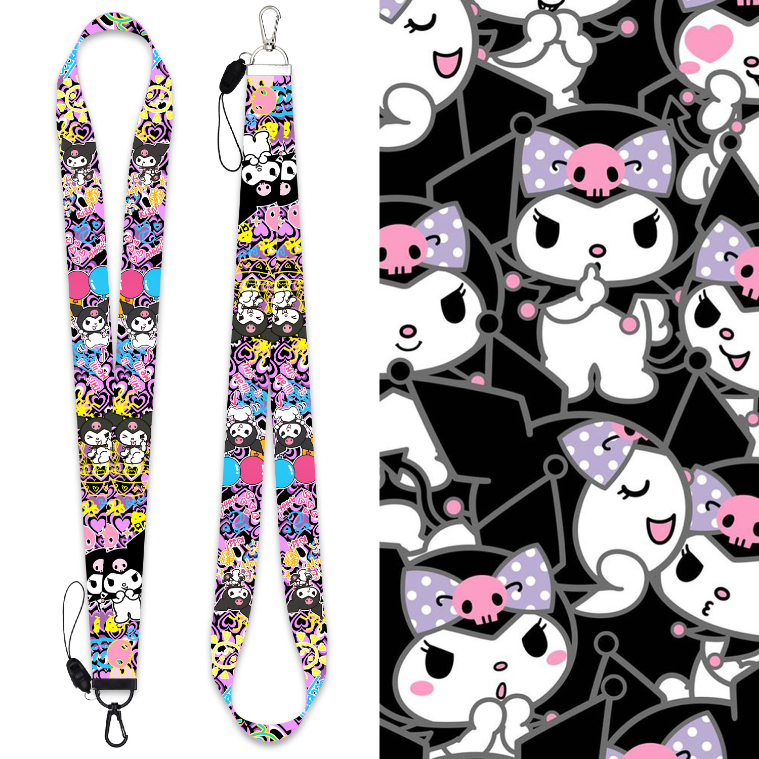 Kuromi amime lanyard phonestrap ( 45cm*2.5cm )