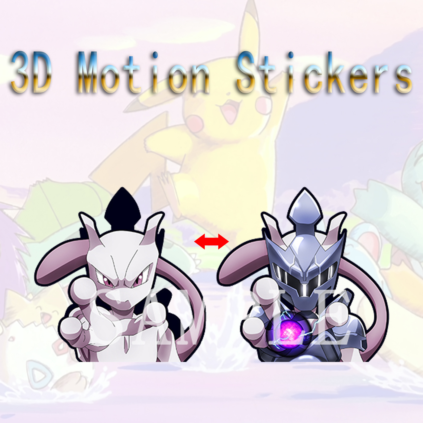 pokemon anime 3d sticker