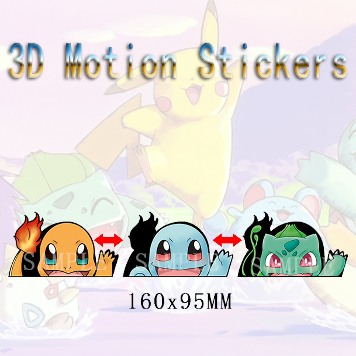 pokemon anime 3d sticker