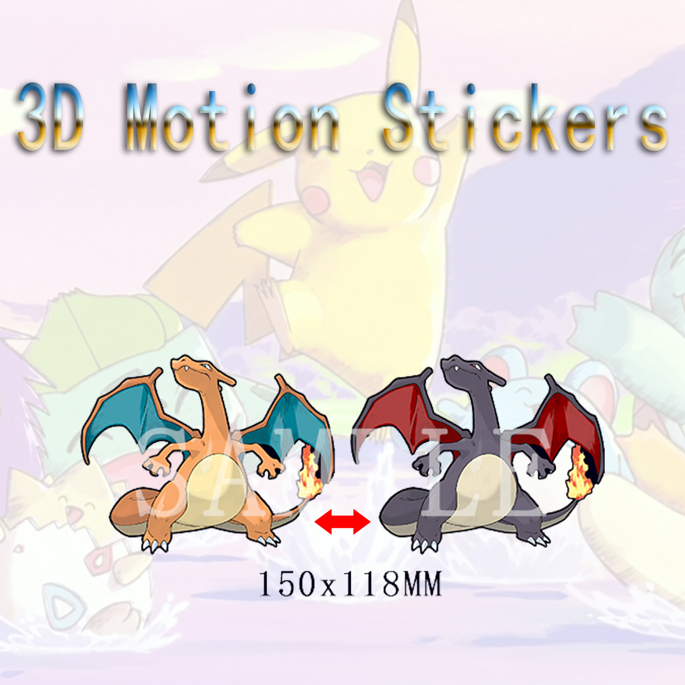 pokemon anime 3d sticker