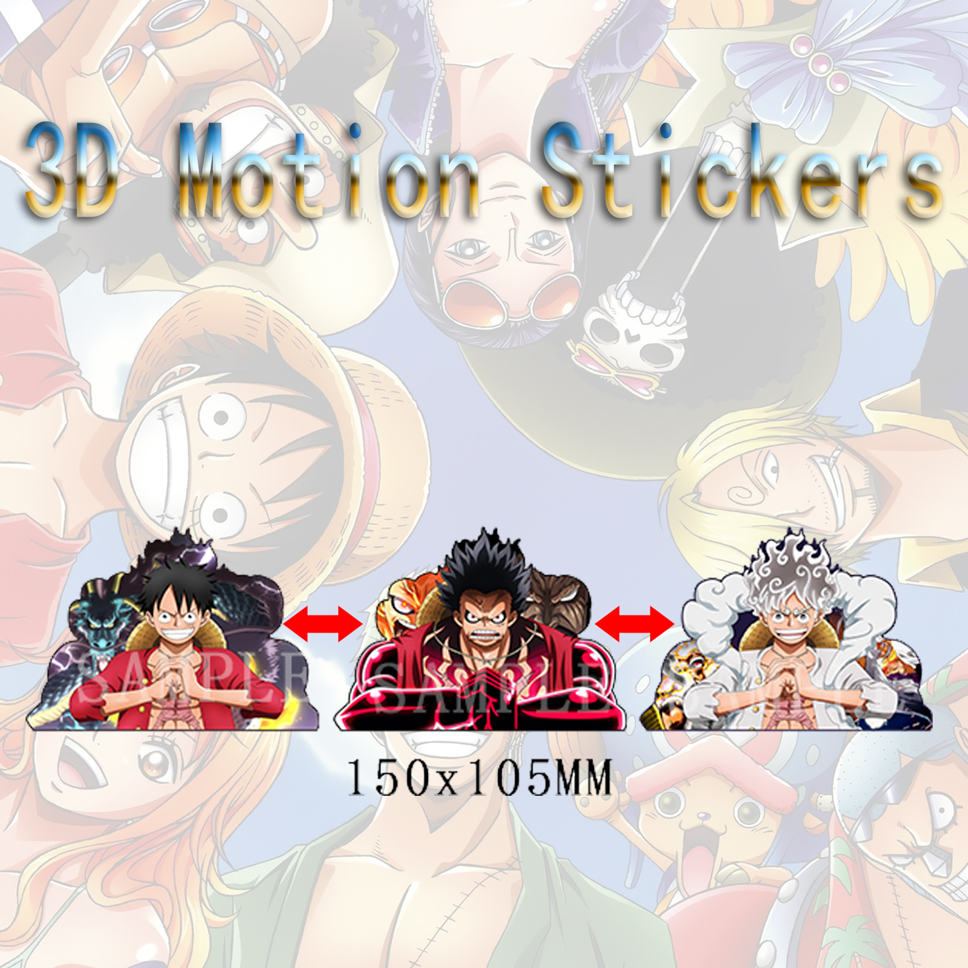 one piece anime 3d sticker