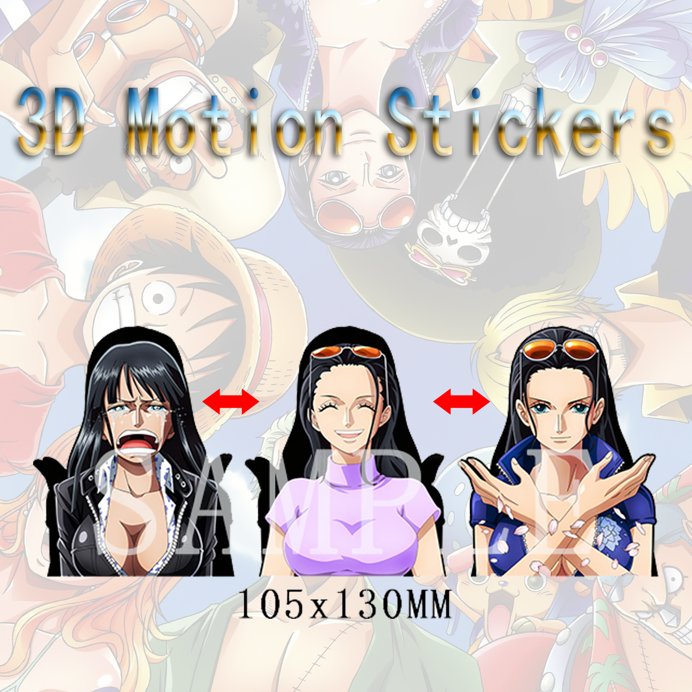 one piece anime 3d sticker