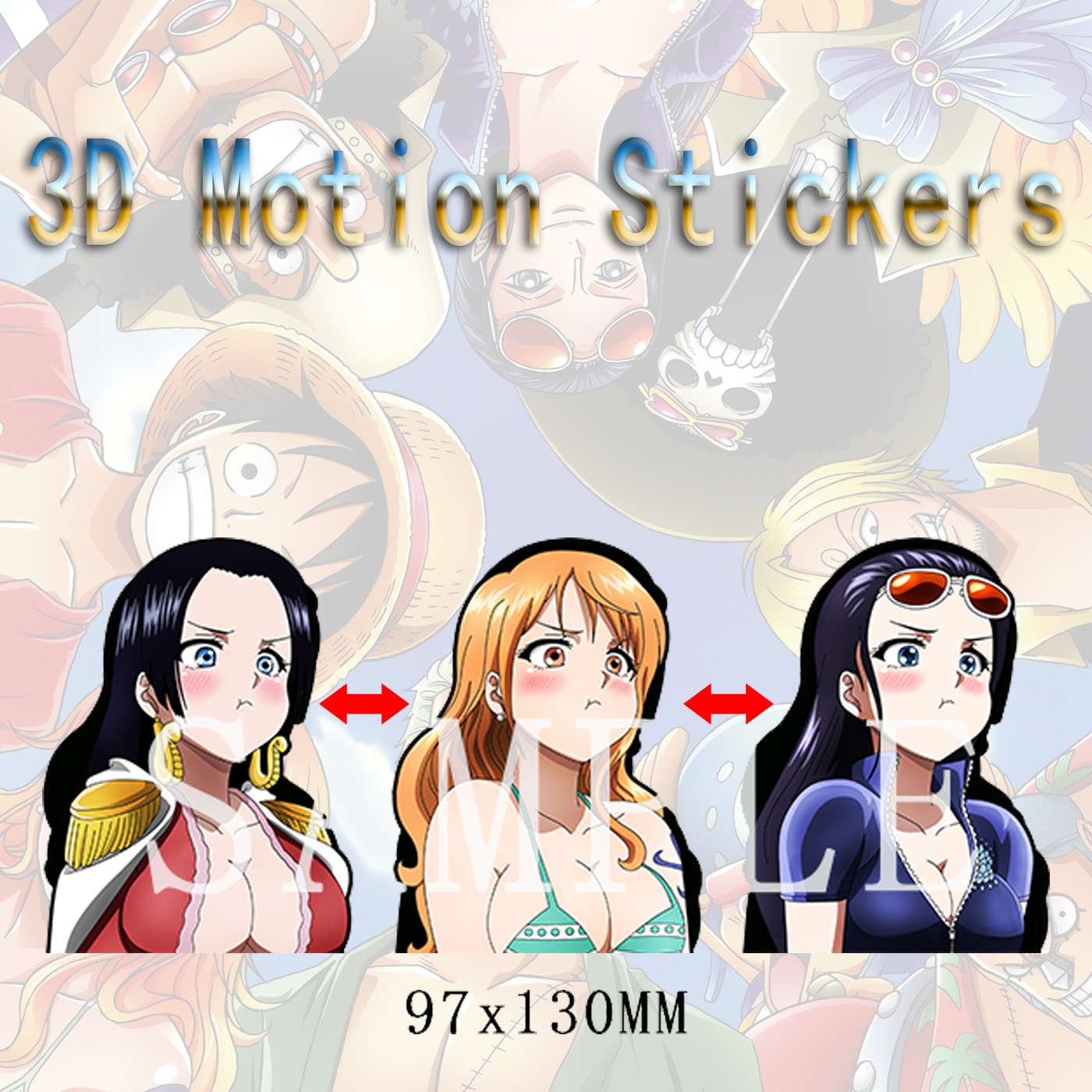 one piece anime 3d sticker