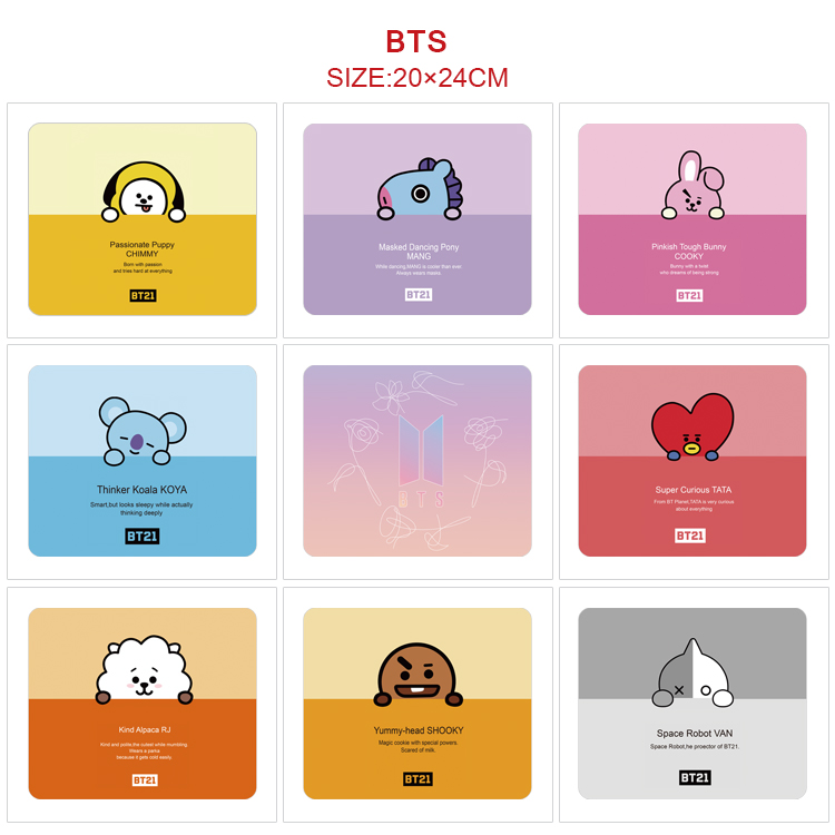 BTS anime deskpad 20*24cm