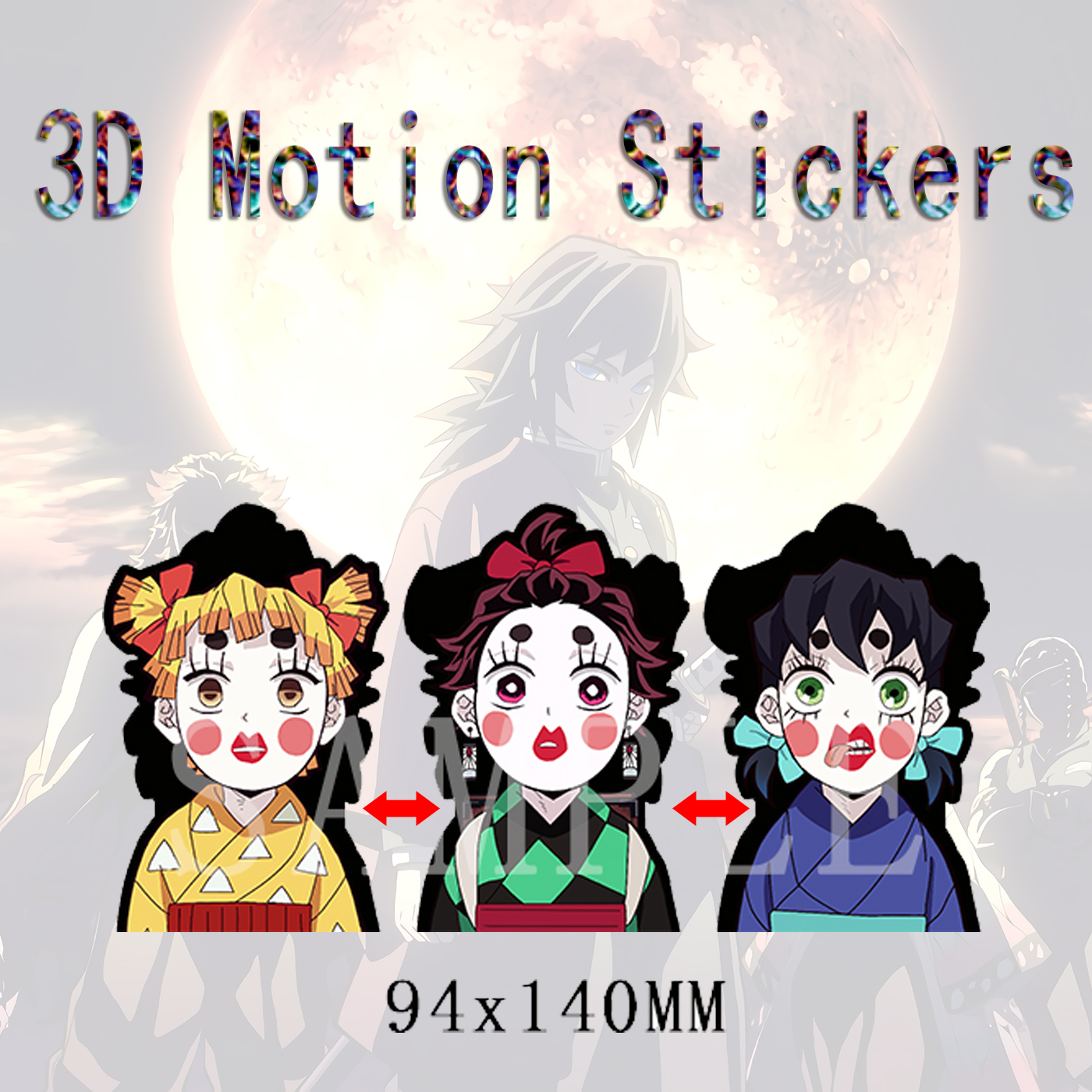 demon slayer kimets anime 3d sticker