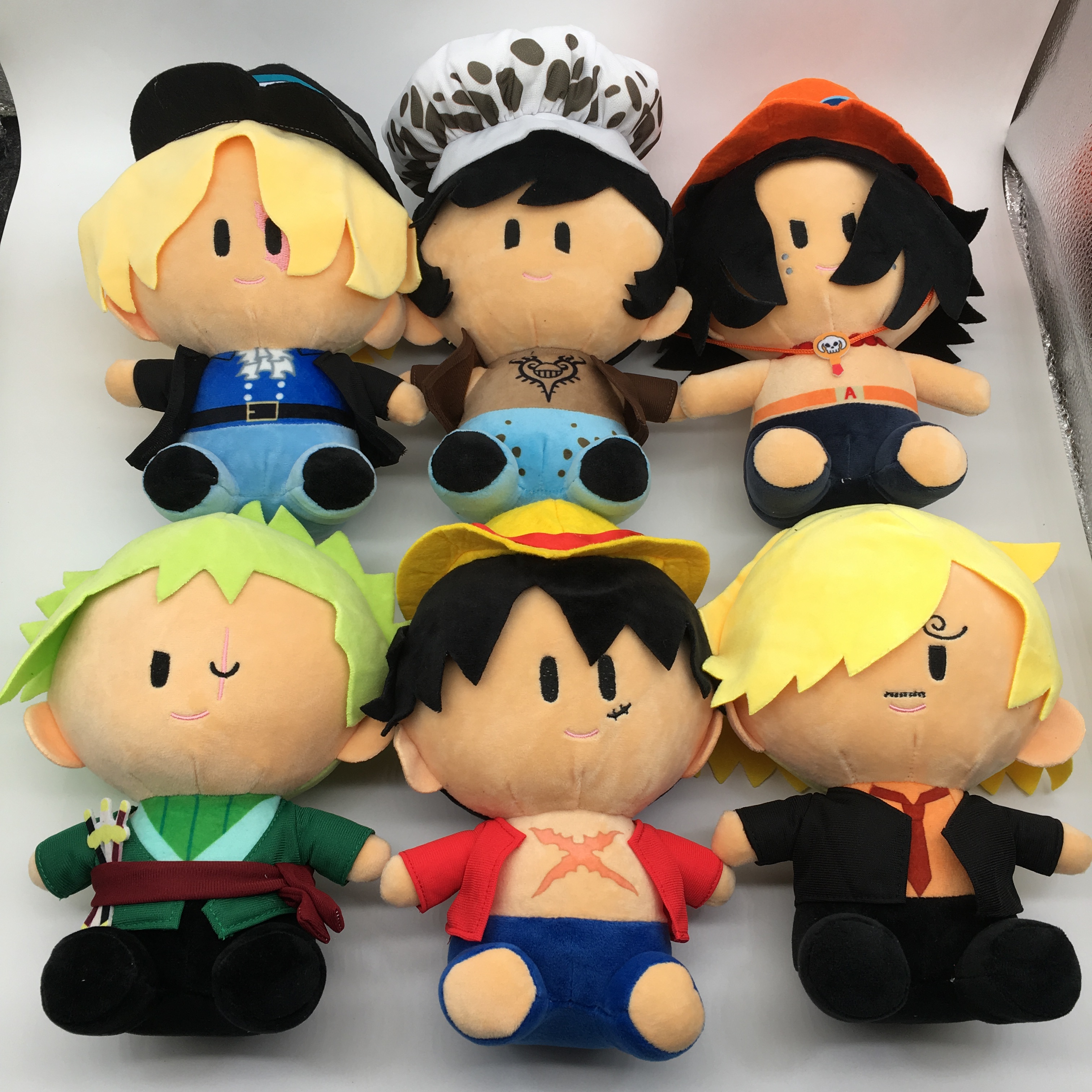 One piece anime plush Toy，price for a set ofr 6 pcs,25cm