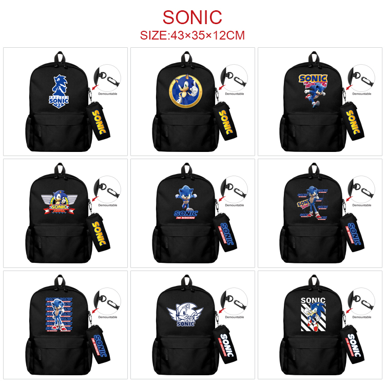 Sonic anime bag+Small pencil case set