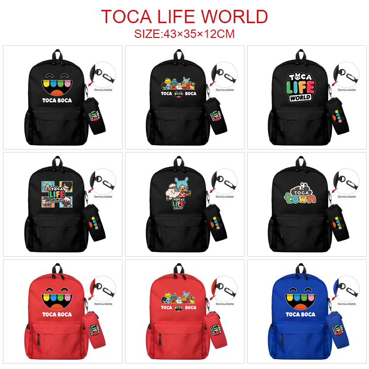 Toca life world anime bag+Small pencil case set