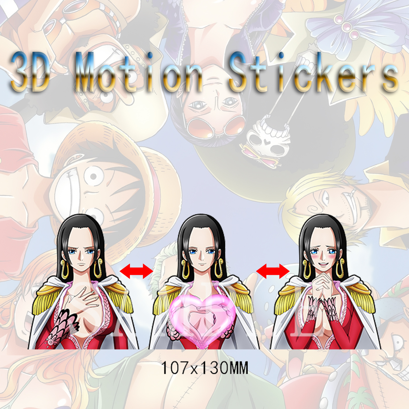 one piece anime 3d sticker