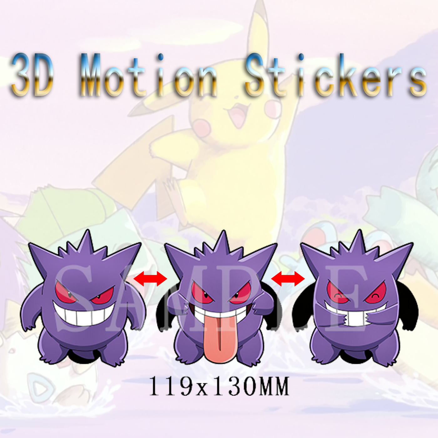 pokemon anime 3d sticker