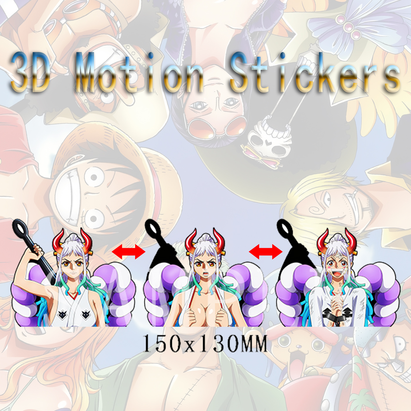 one piece anime 3d sticker