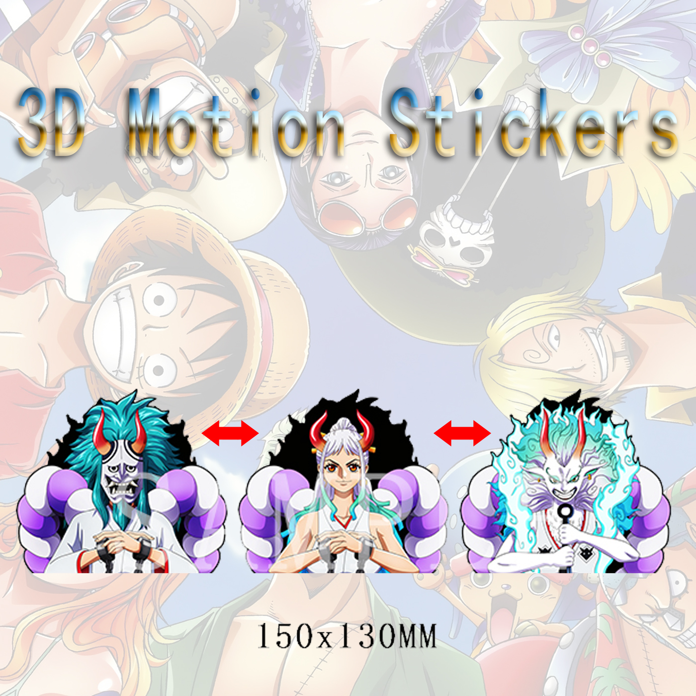 one piece anime 3d sticker