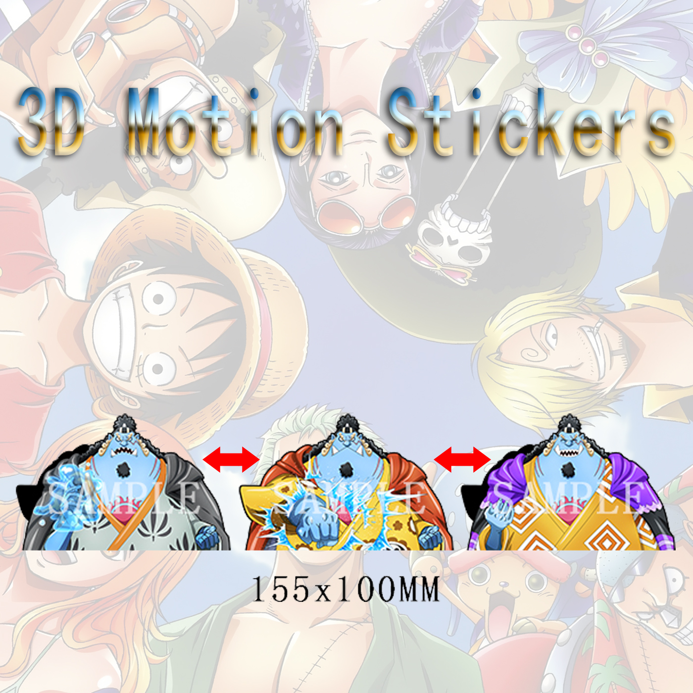 one piece anime 3d sticker