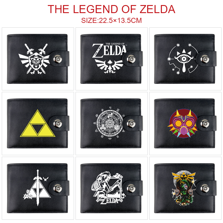 The Legend of Zelda anime two fold short card bag wallet purse 22.5*13.5cm