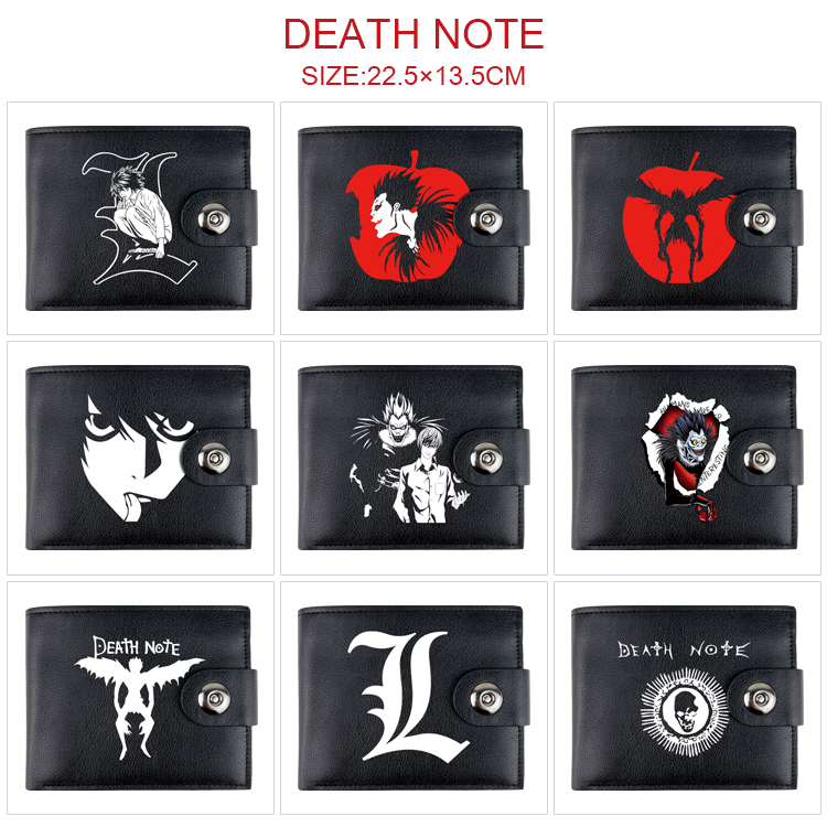 Death Note anime two fold short card bag wallet purse 22.5*13.5cm