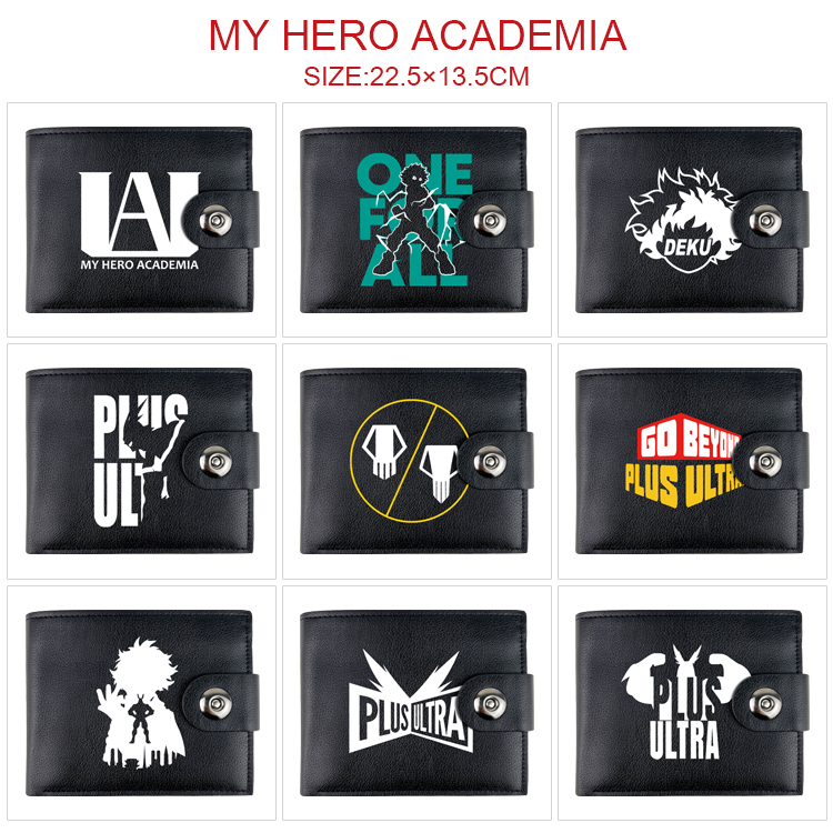 My Hero Academia anime two fold short card bag wallet purse 22.5*13.5cm