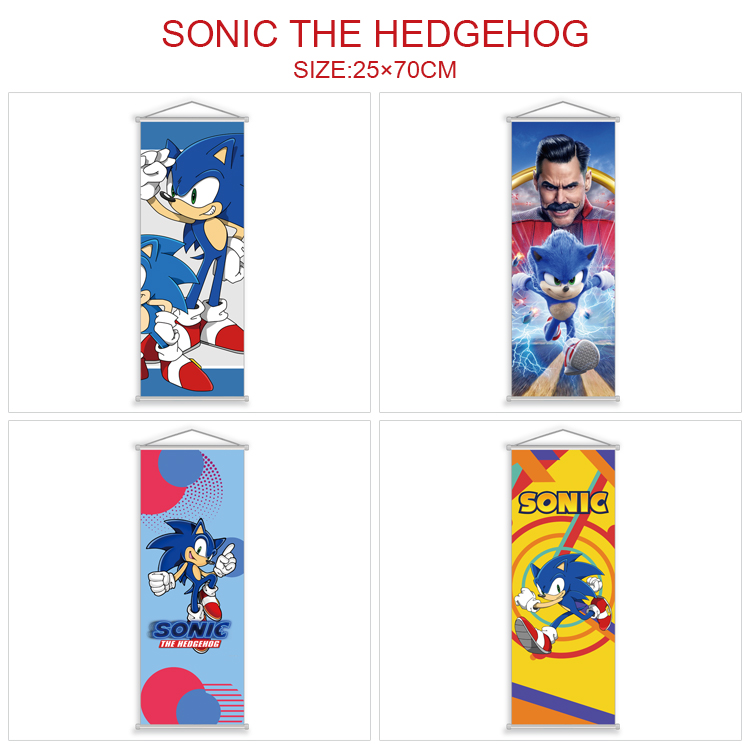 Sonic anime wallscroll 25*70cm price for 5 pcs