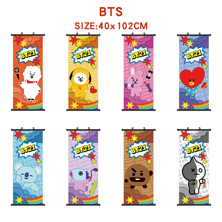 BTS anime wallscroll 40*120cm