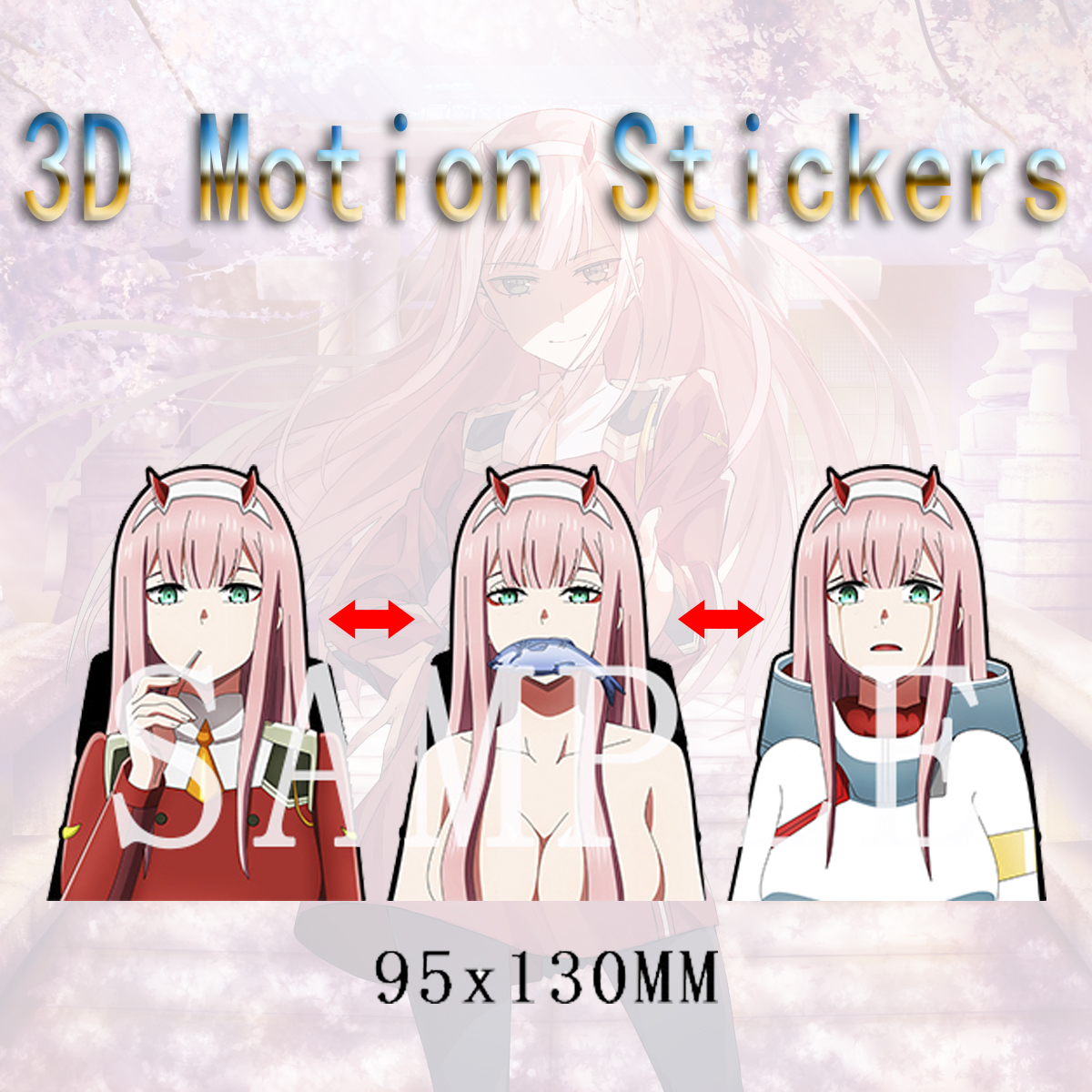 Darling In The Franxx anime 3d sticker