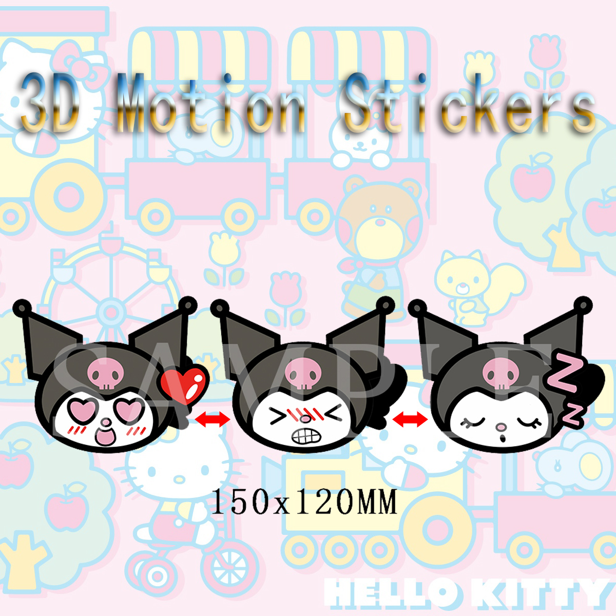 Kuromi anime 3d sticker