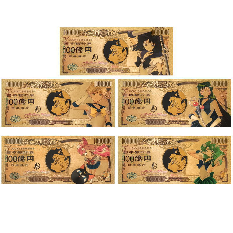 Sailor Moon Crystal anime Commemorative bank notes price for a set of 5 pcs