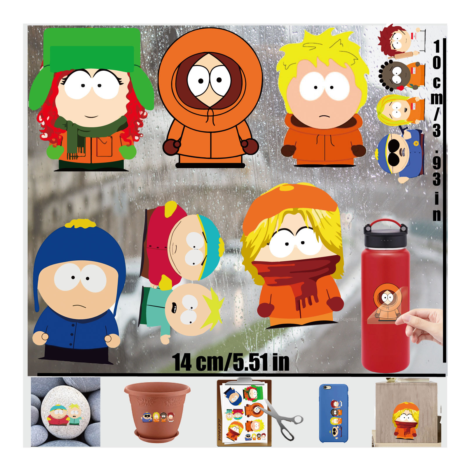 south park anime anime 3D sticker