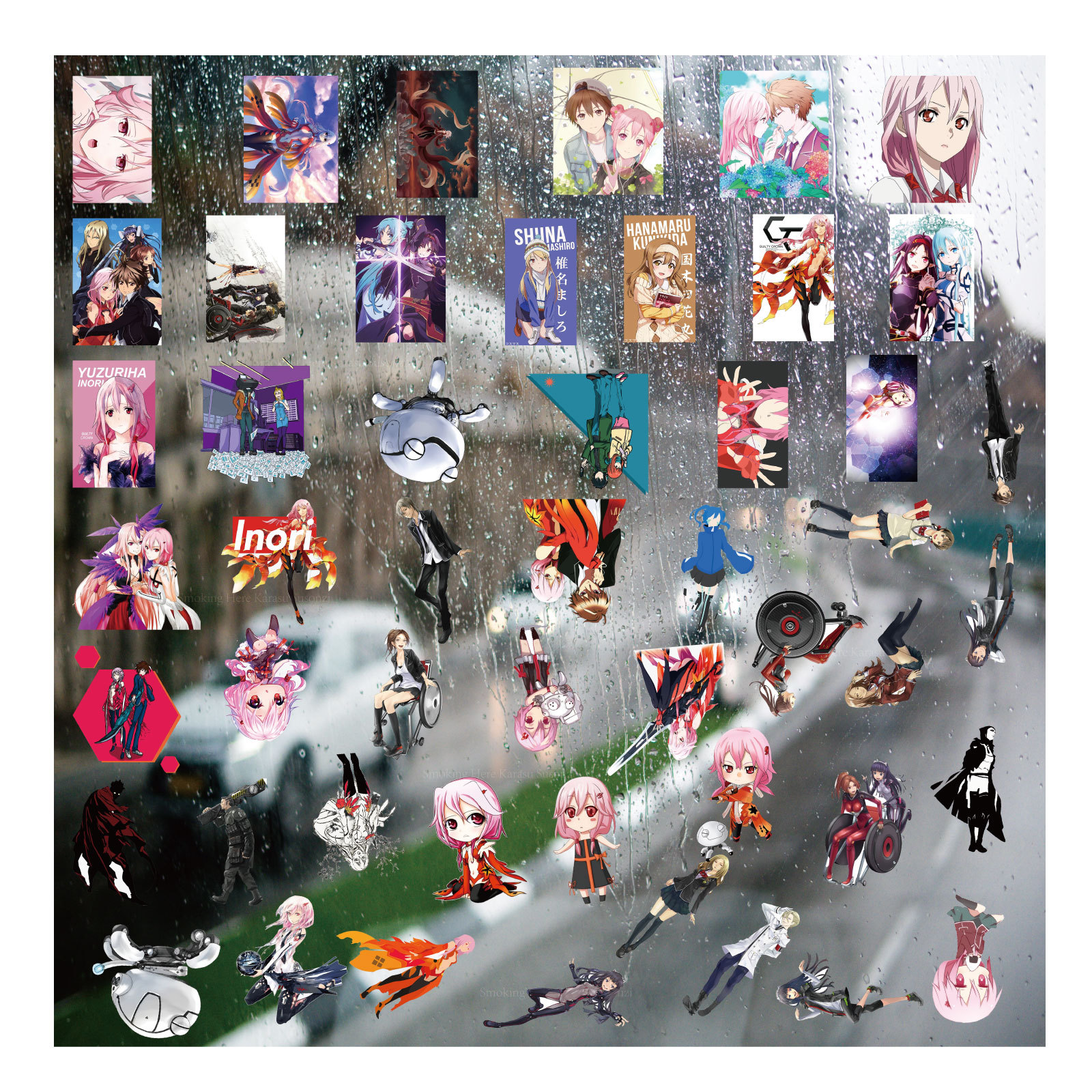 Guilty crown anime 3D sticker price for a set of 50pcs