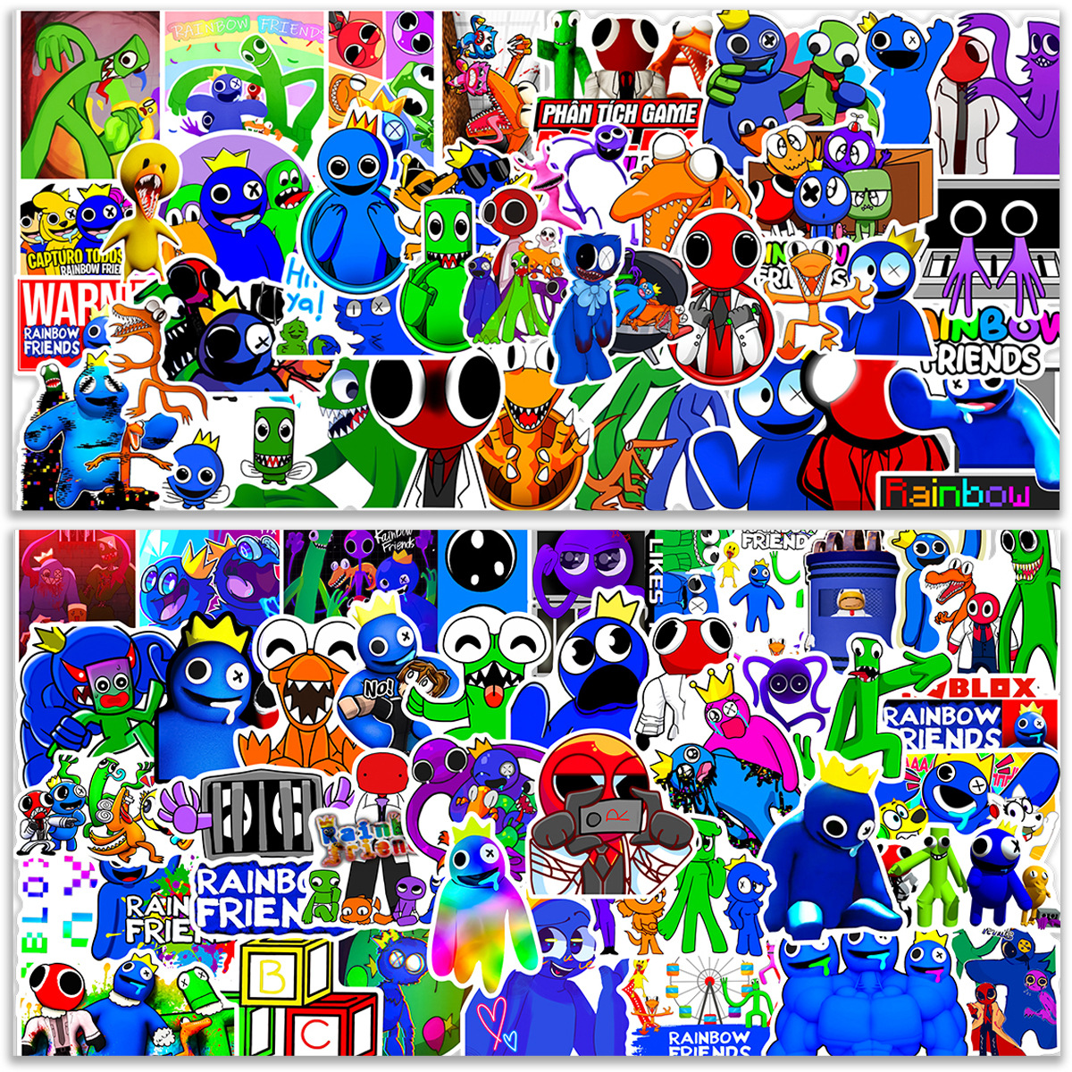 rainbow friends anime waterproof stickers (100pcs a set)
