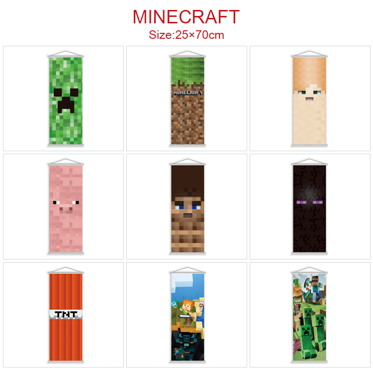 Minecraft anime wallscroll 25*70cm price for 5 pcs