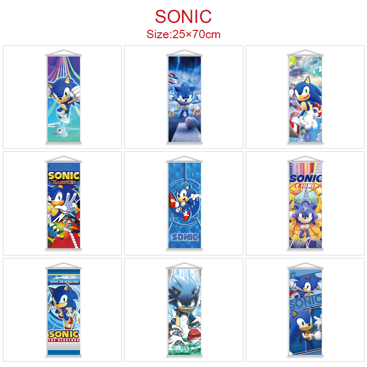 Sonic anime wallscroll 25*70cm price for 5 pcs