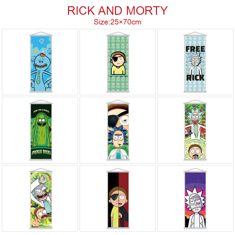 Rick and Morty  anime wallscroll 25*70cm price for 5 pcs