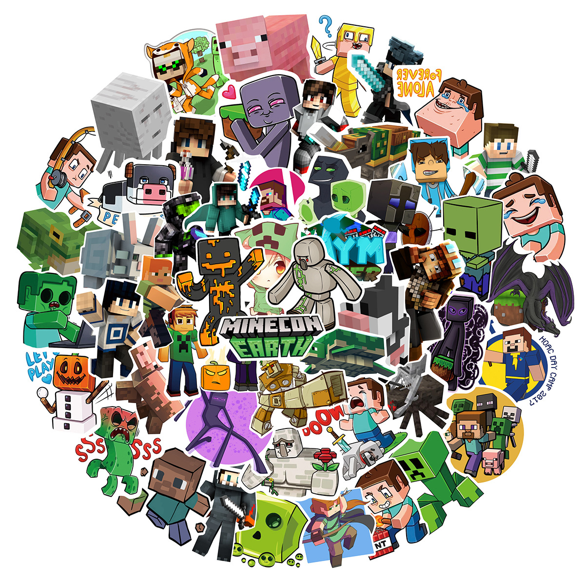 Minecraft anime waterproof stickers (100pcs a set)
