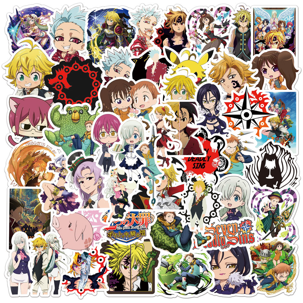 seven deadly sins anime waterproof stickers (50pcs a set)