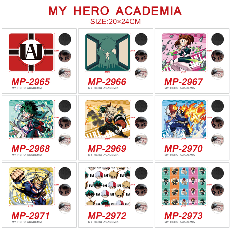 My Hero Academia anime Mouse pad 20*24cm price for a set of 5 pcs