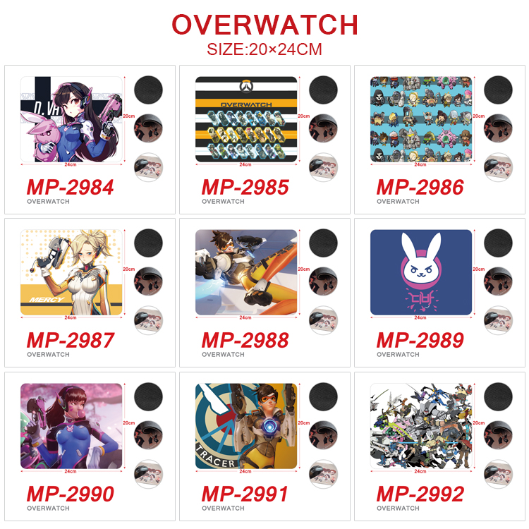 Overwatch anime Mouse pad 20*24cm price for a set of 5 pcs