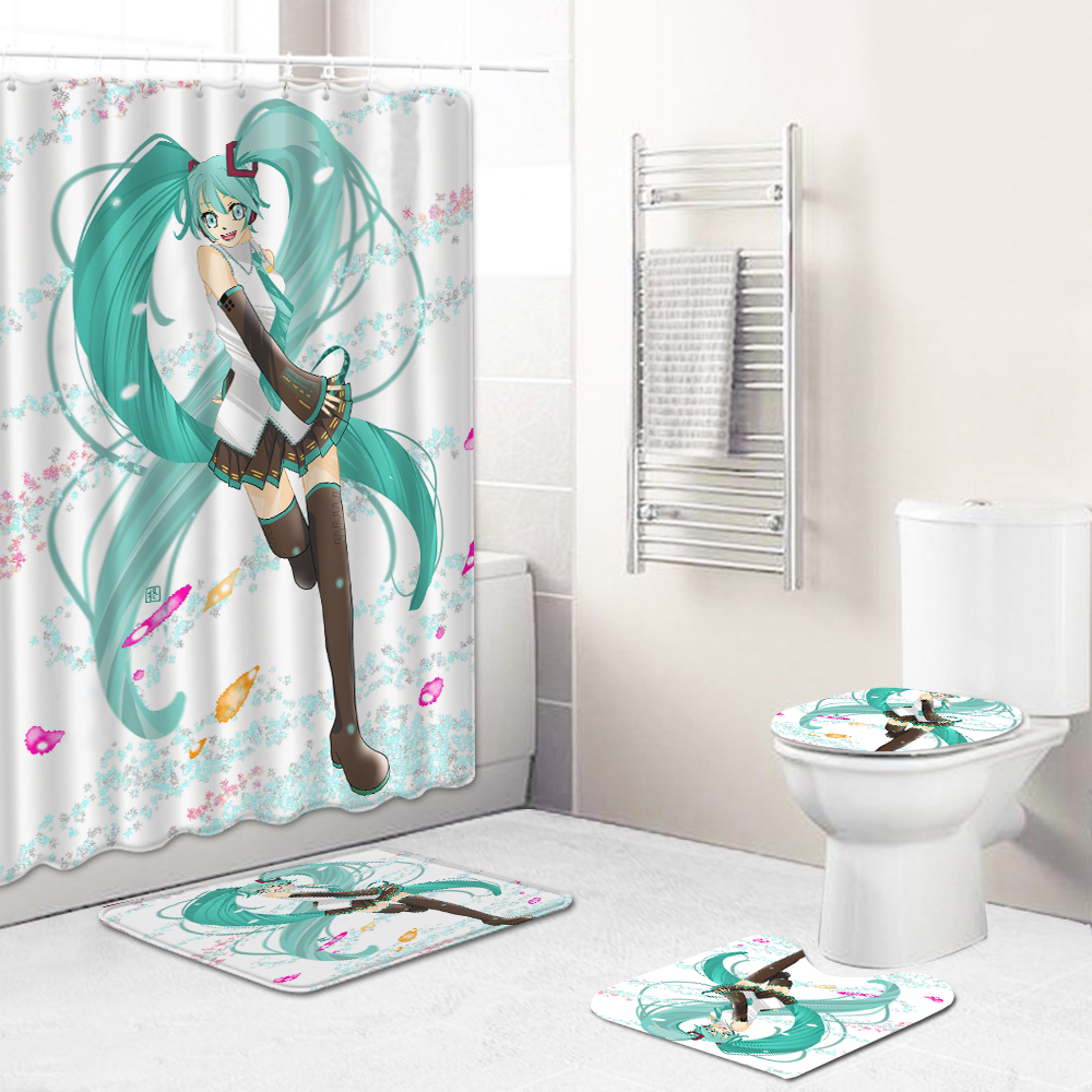 Hatsune Miku anime shower curtain price for a set of 4 pcs