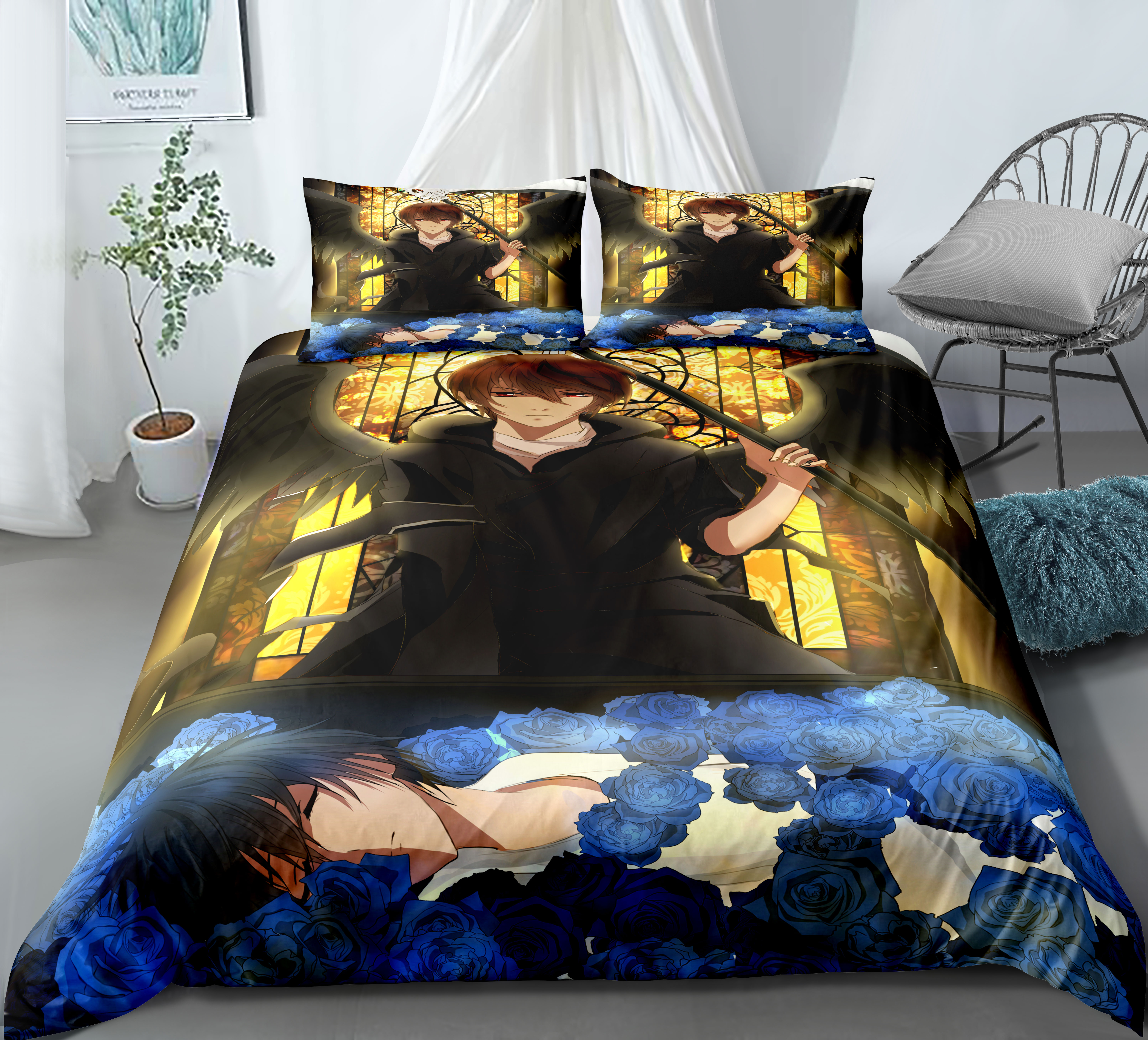 Death Note anime bed sheet set 200*220cm