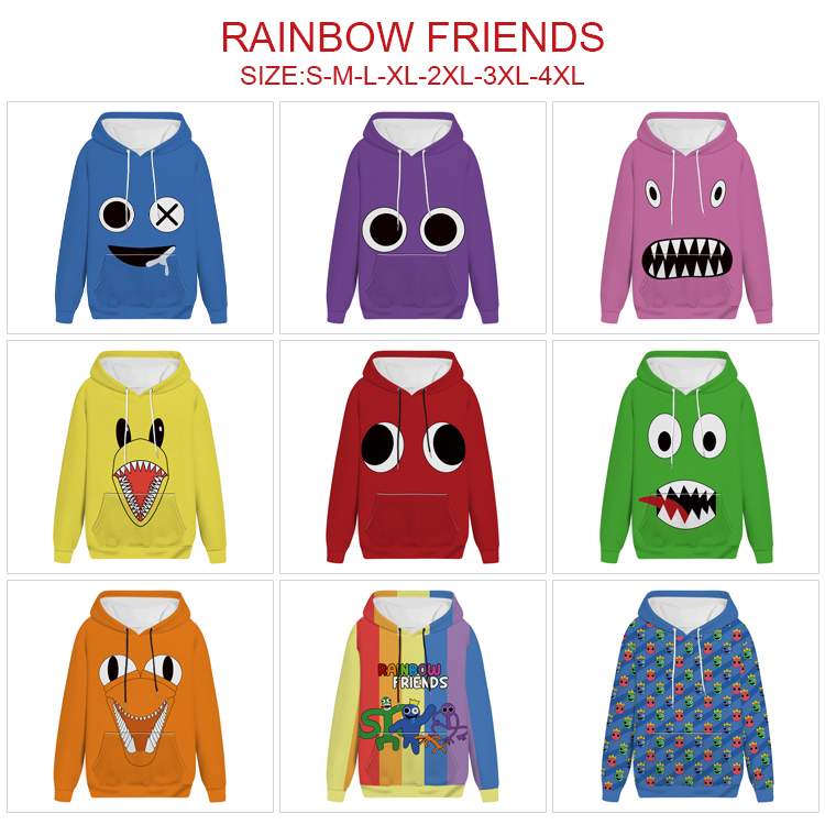 Roblox Rainbow Friends Cartoon Anime Clothes Summer Round Neck