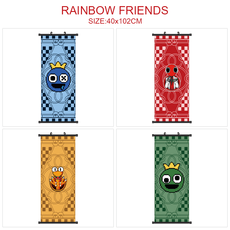 rainbow friends anime wallscroll 40*102cm