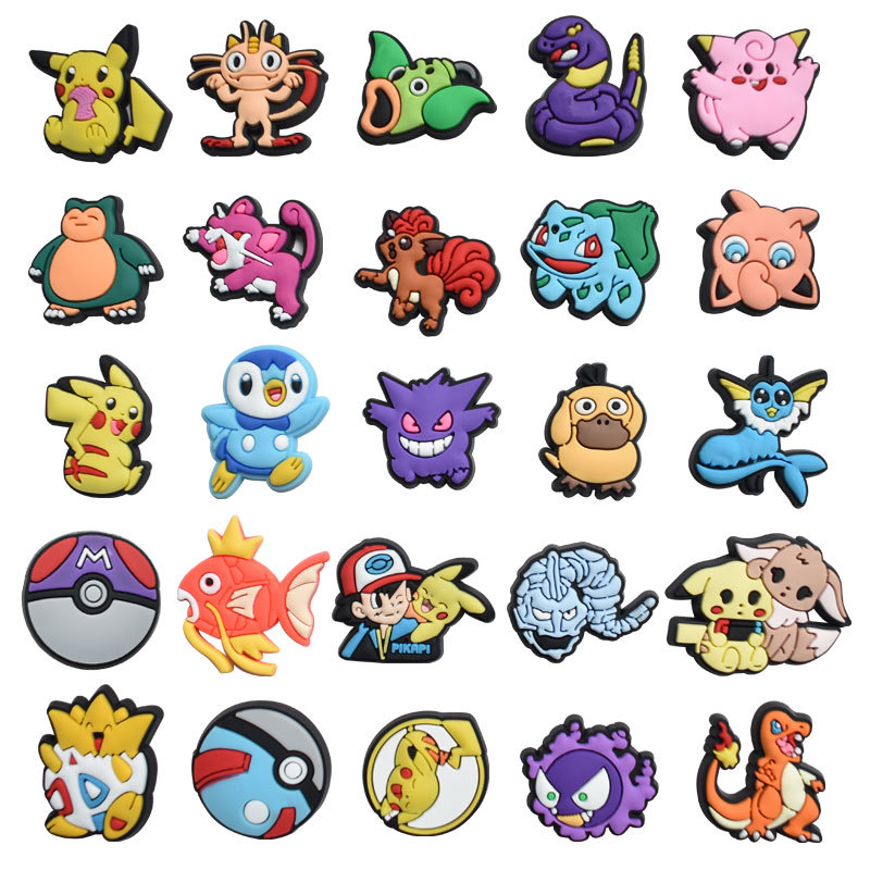Pokemon anime rubber shoe sticker price for 100pcs