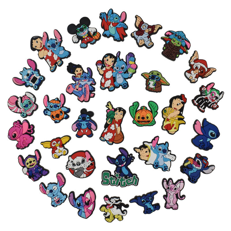 Stitch anime rubber shoe sticker price for 100pcs