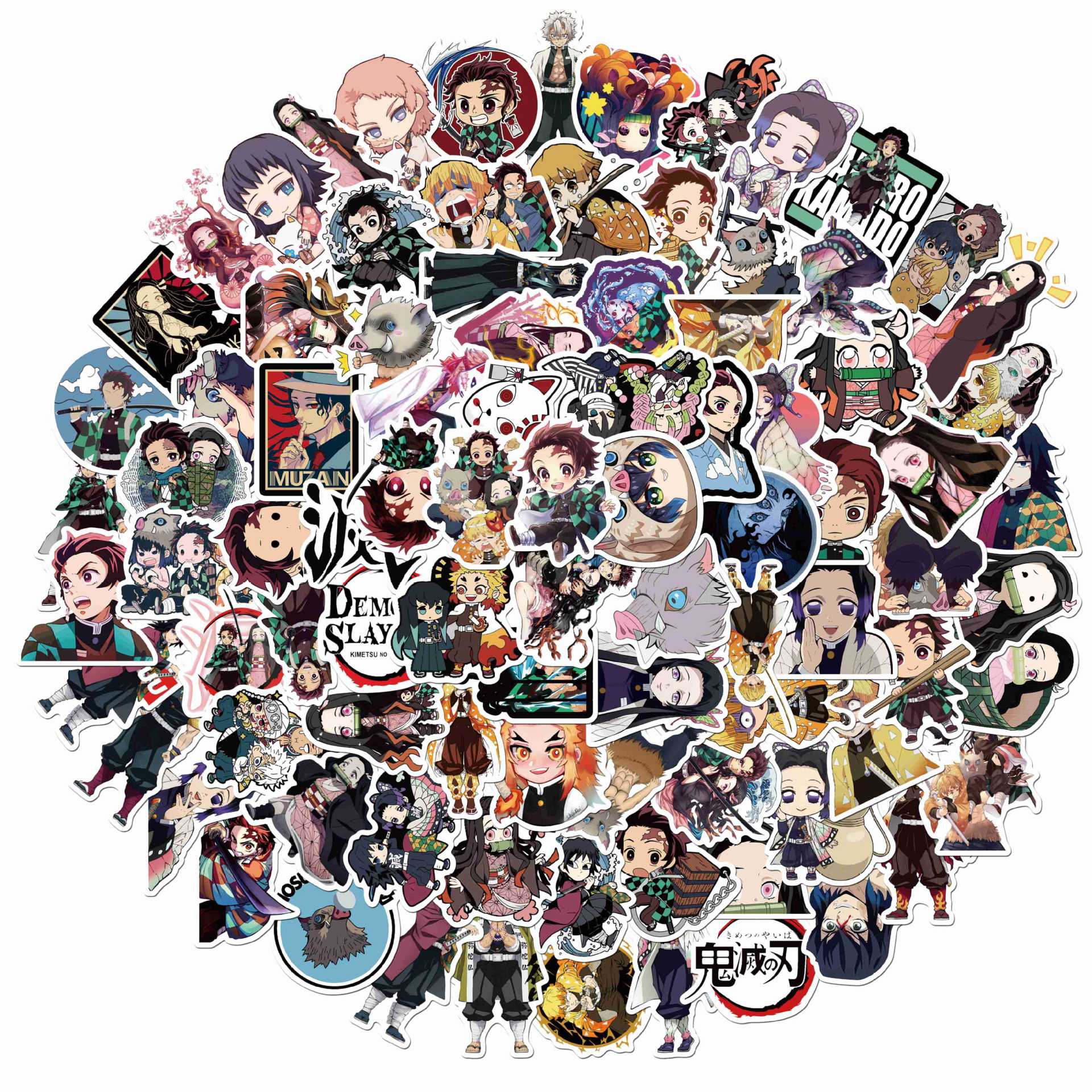 demon slayer kimets anime waterproof stickers (100pcs a set)